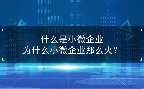什么是小微企業(yè) 為什么小微企業(yè)那么火？