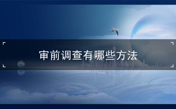 審前調(diào)查哪些方法
