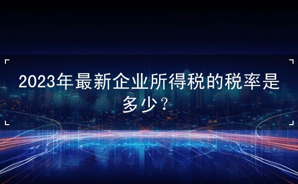 企業(yè)所得稅的稅率